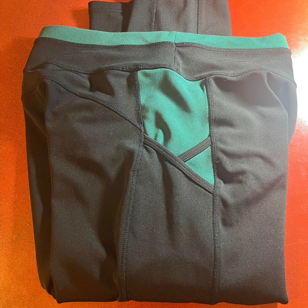 Unbranded Women's Black and Green Leggings